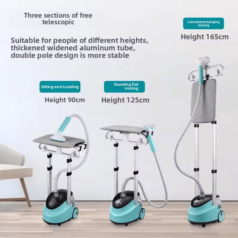 EU Handheld Double-Rod Garment Steamer – Fast-Heating Vertical Clothes Steaming Iron