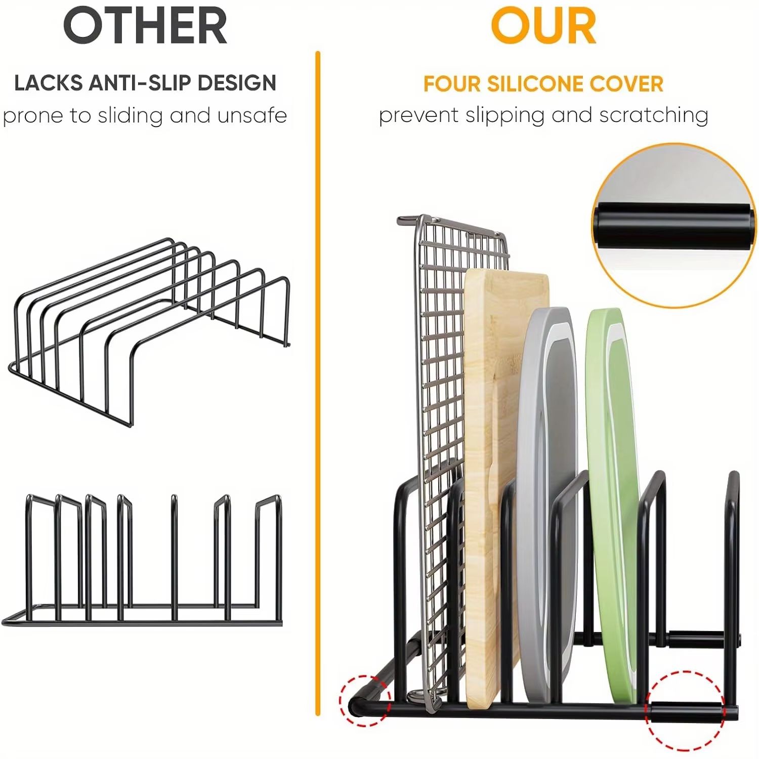 SpaceMax Multi Functional Iron Kitchen Rack with Basket for Cutting Boards and Bakeware