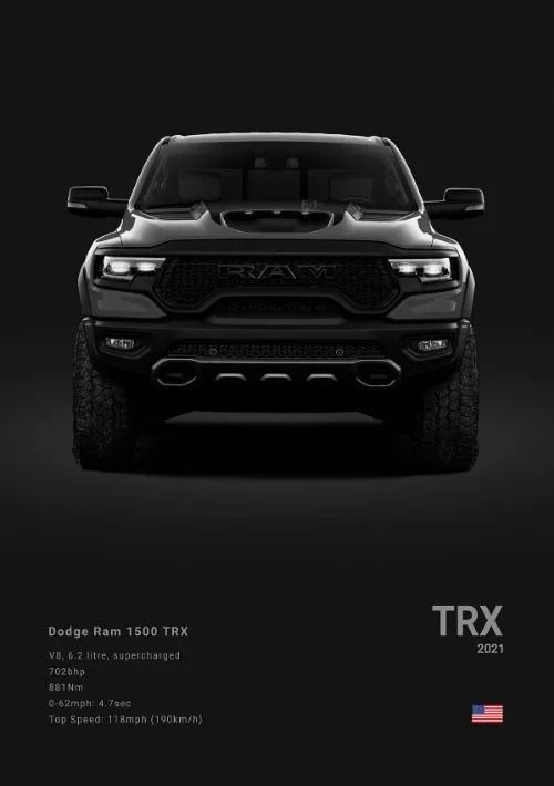 Dodge Challenger SRT Hellcat Redeye Canvas Wall Art Modern Muscle Car Poster