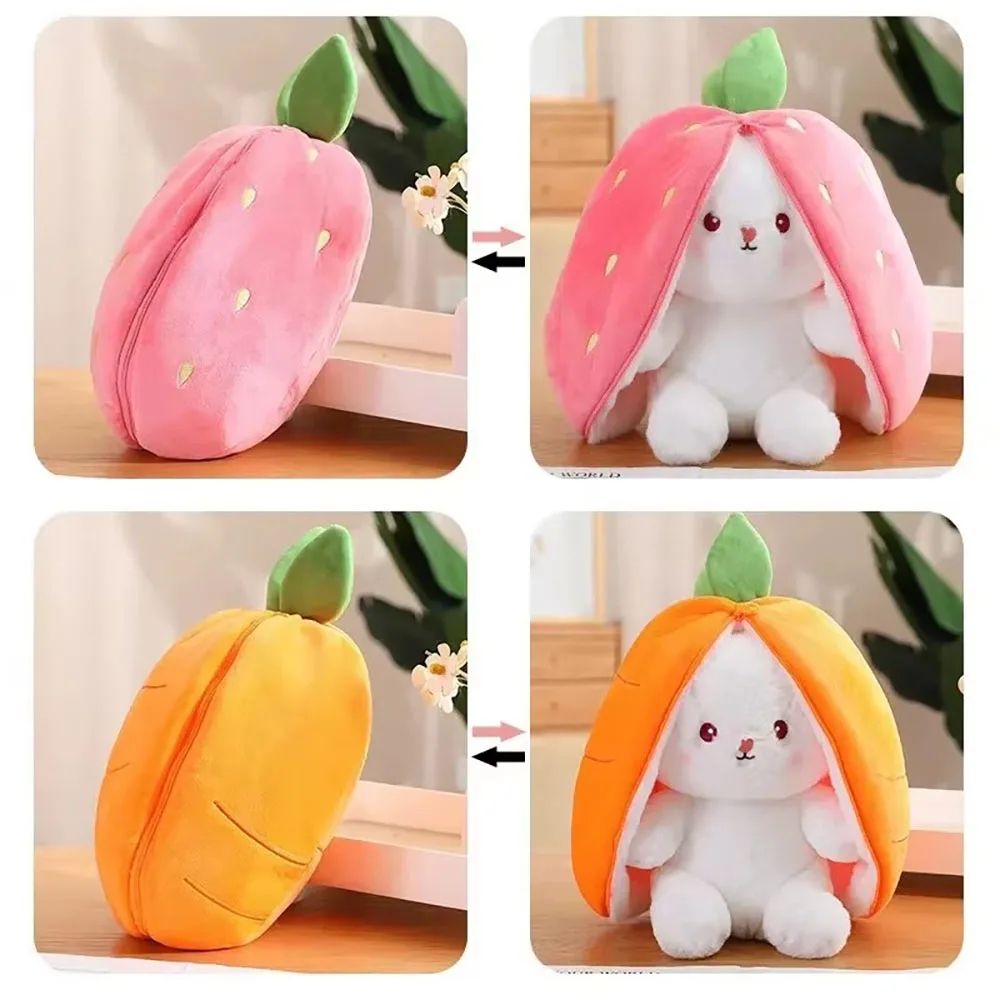 Cute Rabbit Plush Toy Soft Strawberry Bunny Stuffed Animal