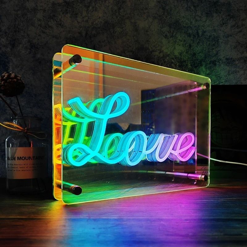 3D LED Neon Mirror Light for Gaming Bedroom and Party Atmosphere Decor