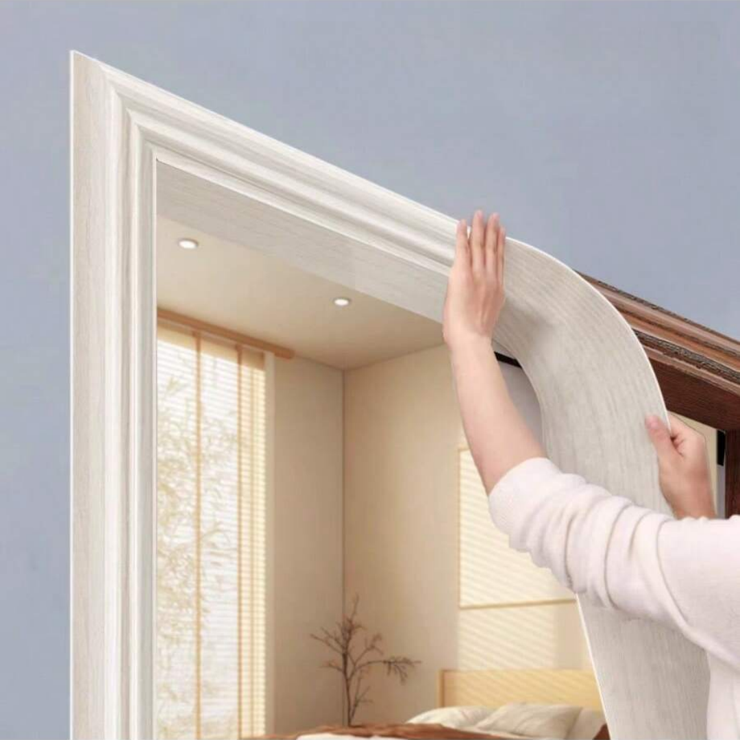 Imitation Wood Grain Door Frame Sticker – Decorative Wall & Floor Trim for Bedroom, Living Room, and Home Styling