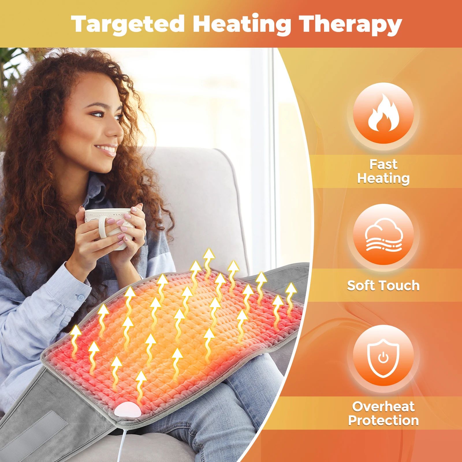 Electric Heated Back Support Belt with Adjustable Temperature