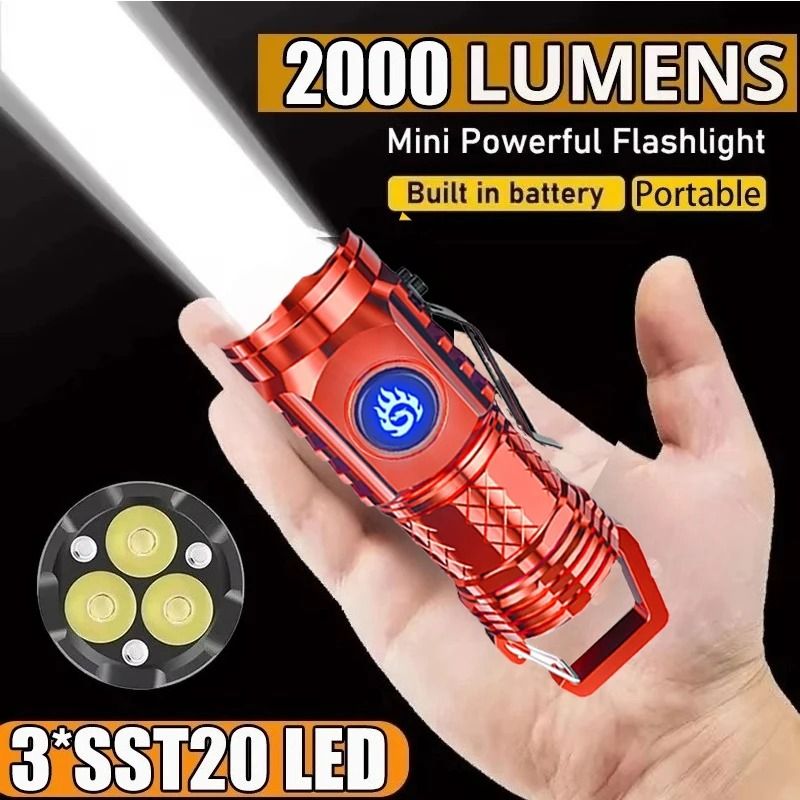 USB Type C Rechargeable Waterproof LED Work Flashlight