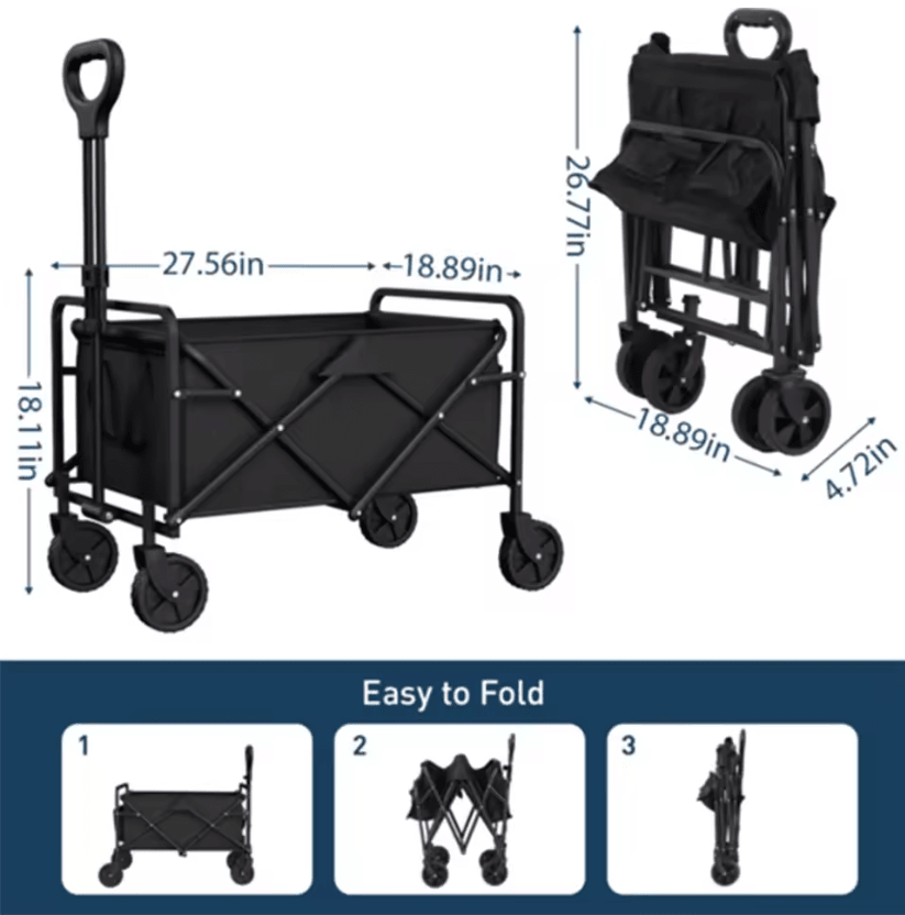 All Terrain Foldable Garden Wagon Utility Cart