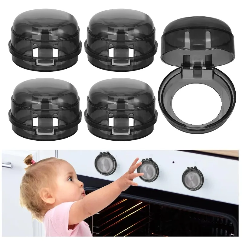 Universal Stove Knob Covers Plastic Kitchen Safety Guards Child Safety Lock Protectors for Gas Ovens