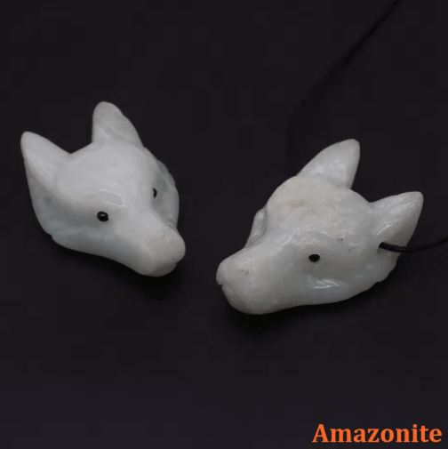 SpiritWolf Crystal Wolf Head Pendant – Hand-Carved Gemstone Necklace Charm