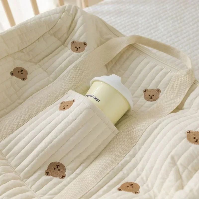 Bear Embroidery Maternity and Diaper Messenger Bag