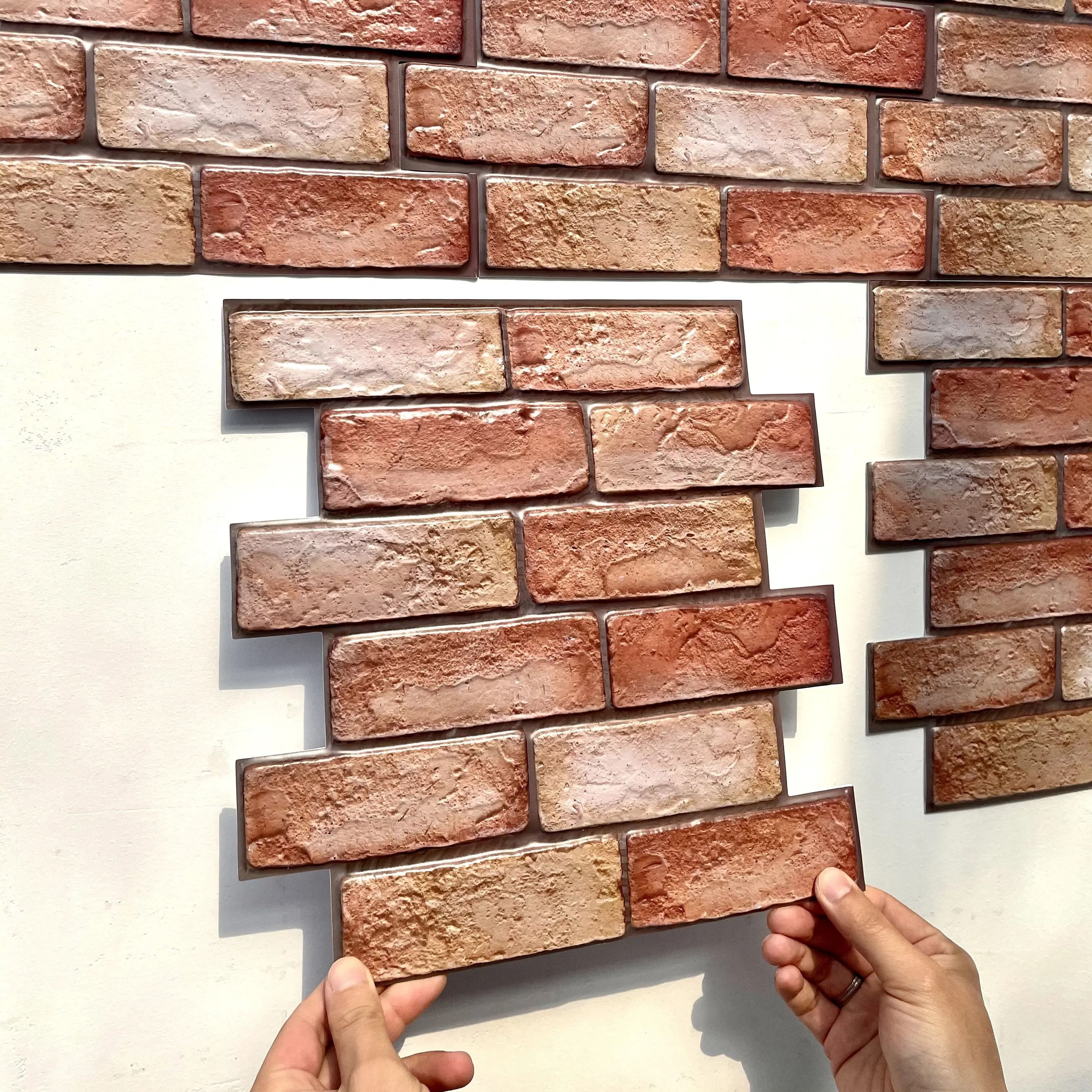 3D Realistic Brick Peel and Stick Wall Panels (10-Piece Set)