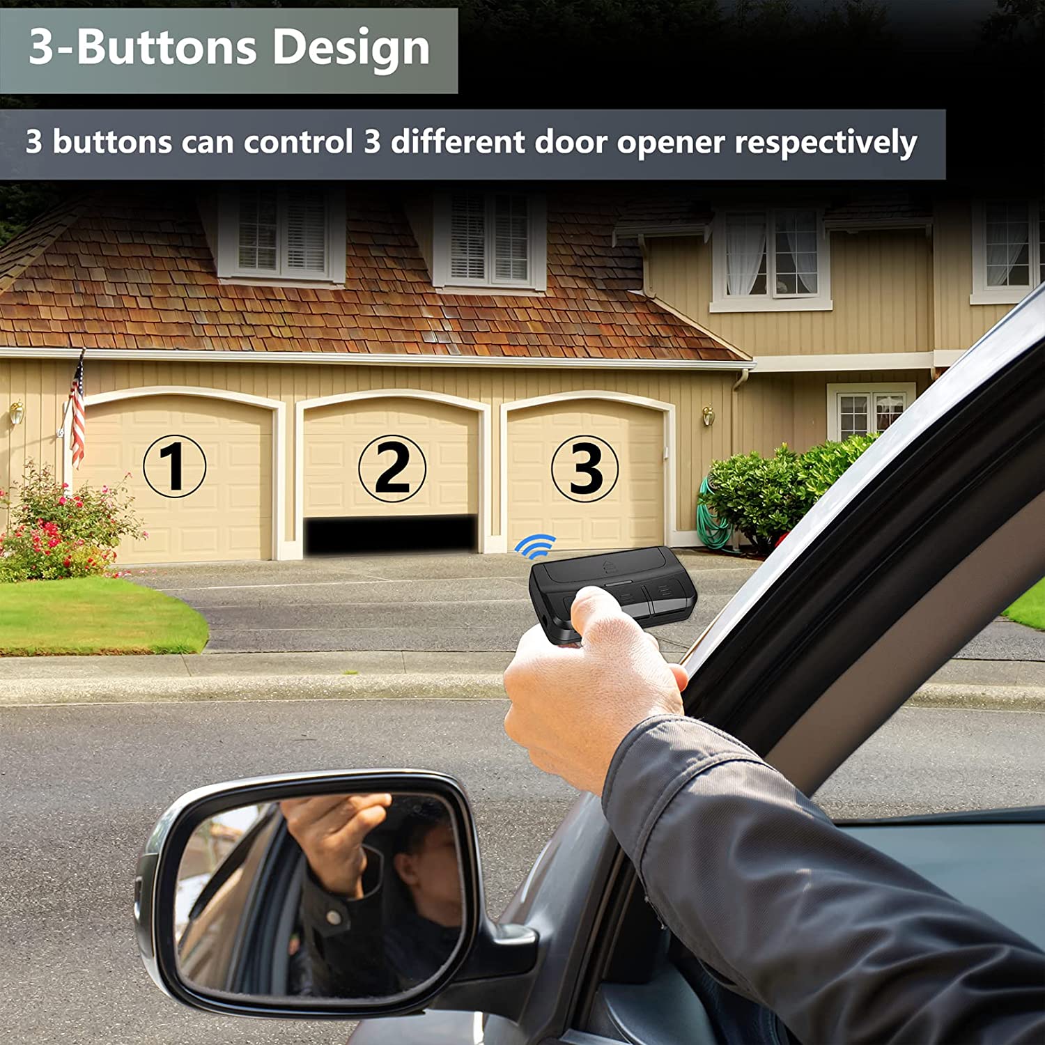 Multifrequency Universal Gate Remote Control, 280–868MHz Rolling Code Transmitter for Garage Doors with Clip