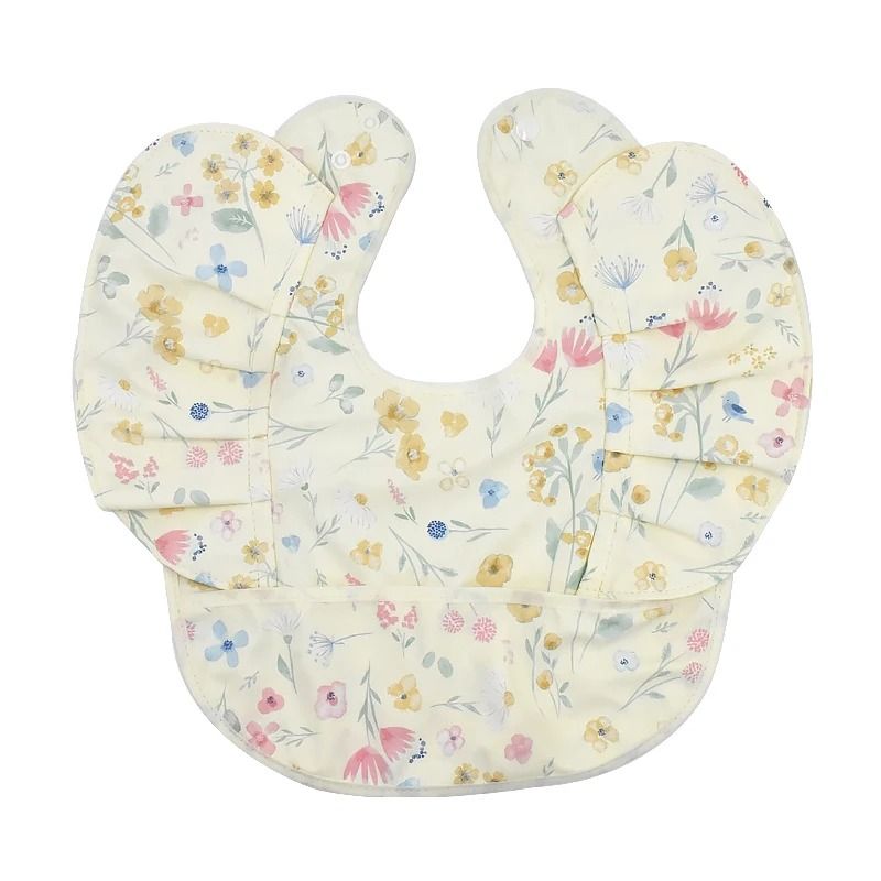 Soft Waterproof Baby Feeding Bib with Front Pocket