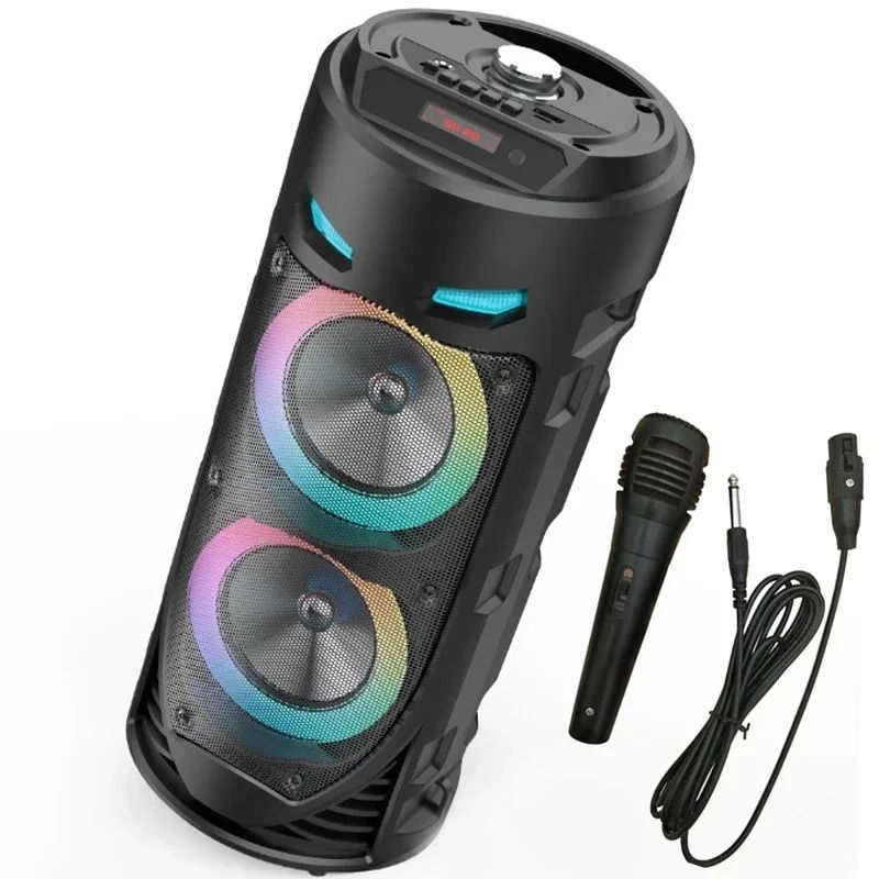 30W Wireless Column Party Bluetooth Speaker Big Bass Karaoke USB Microphone