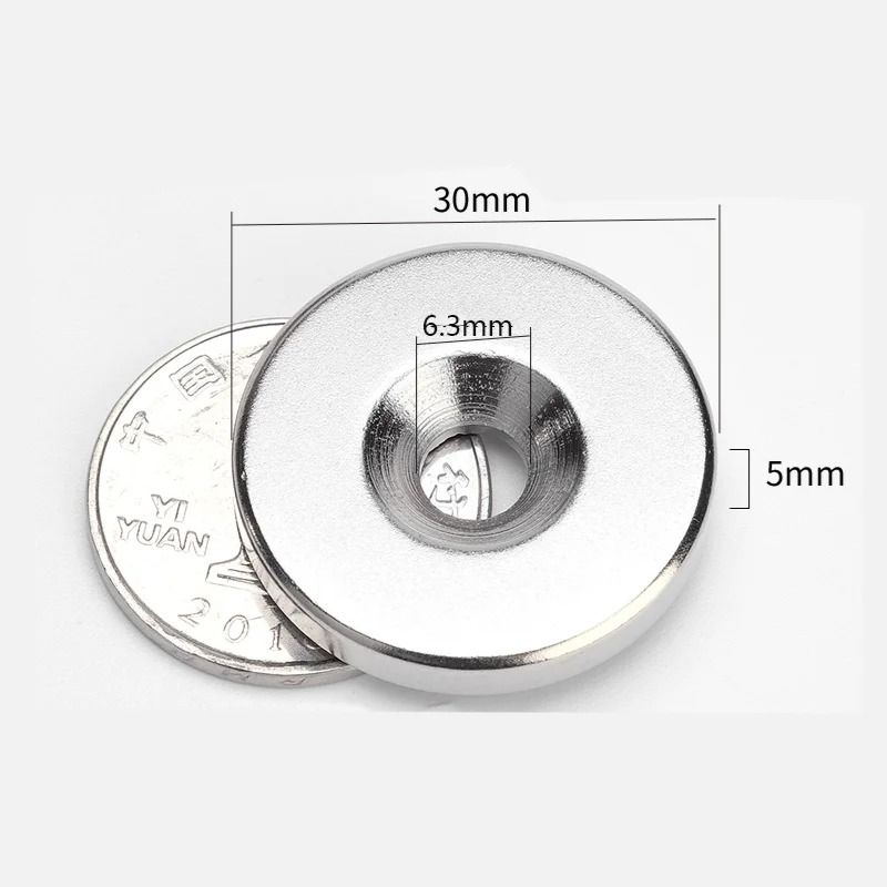 Product Name 10Pcs N52 High-Strength Countersunk Magnets | 30mm x 5mm Industrial Neodymium Rare Earth Magnets