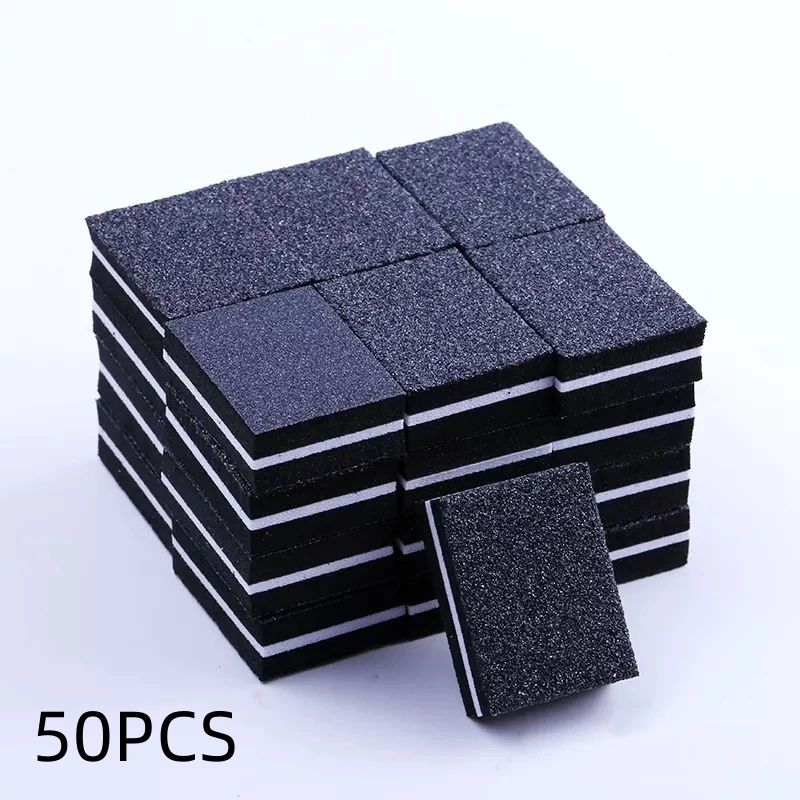 Mini Nail File Blocks Double Sided Sponge Nail Buffer Set 50 Pack