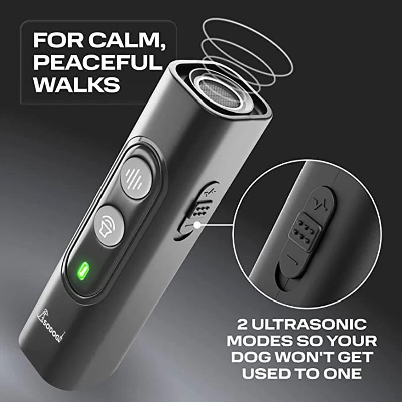 Ultrasonic Dog Repeller And Anti Bark Training Device With USB Rechargeable Power