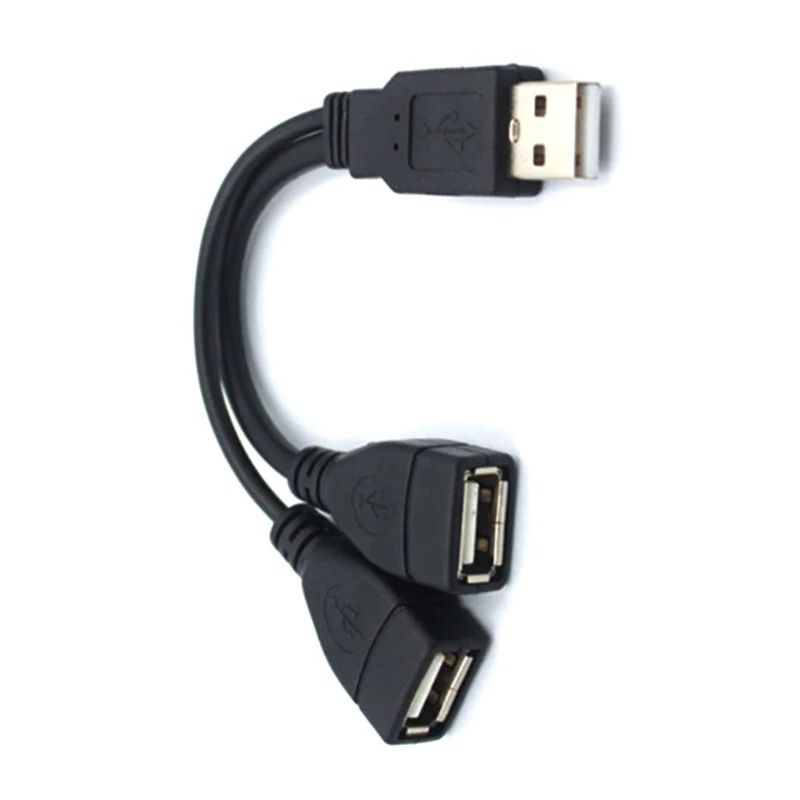 USB Splitter Cable 1 Male to 2 Female USB Y Extension Adapter for Charging and Data