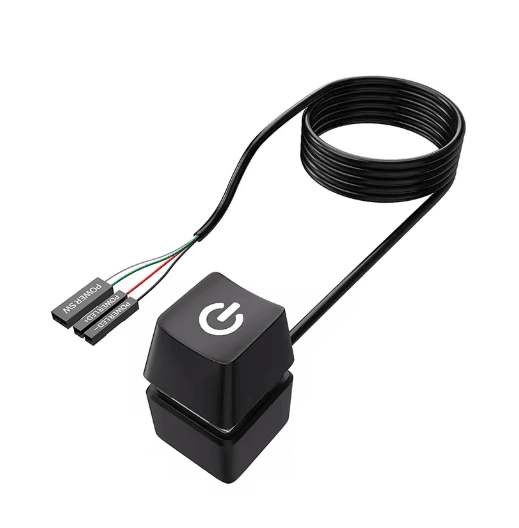 External Desktop Power Switch Button with Blue LED 1.8m PC Power On and Off Extension Cable