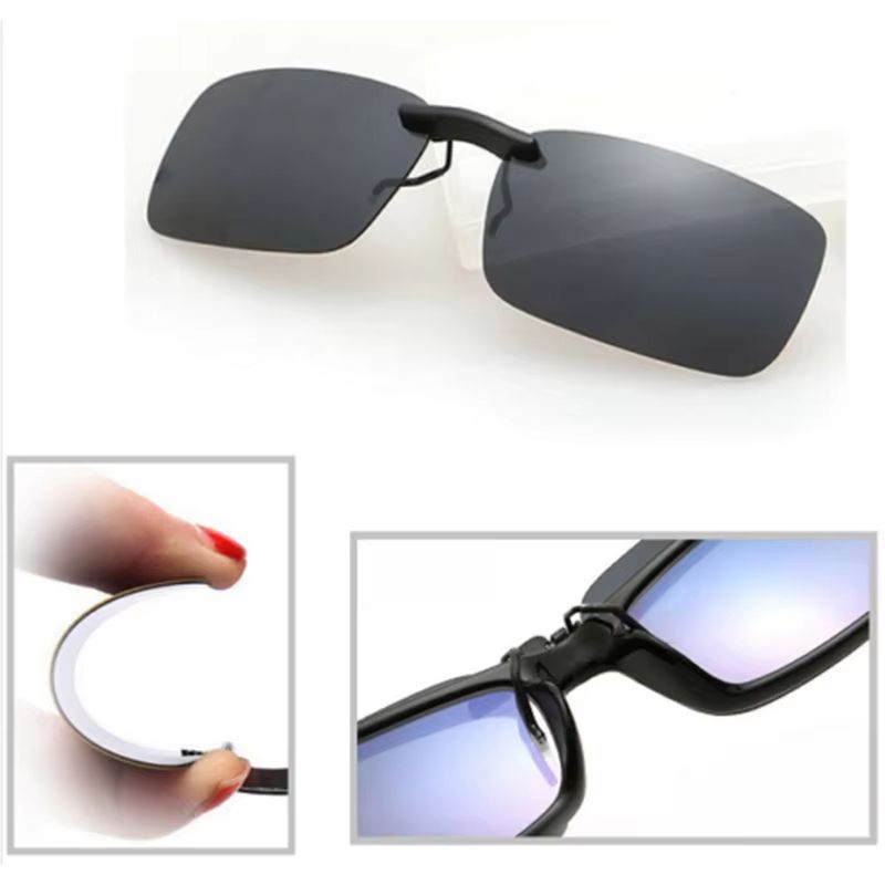 Polarized Clip On Sunglasses UV400 Day and Night Driving Glasses Attachment