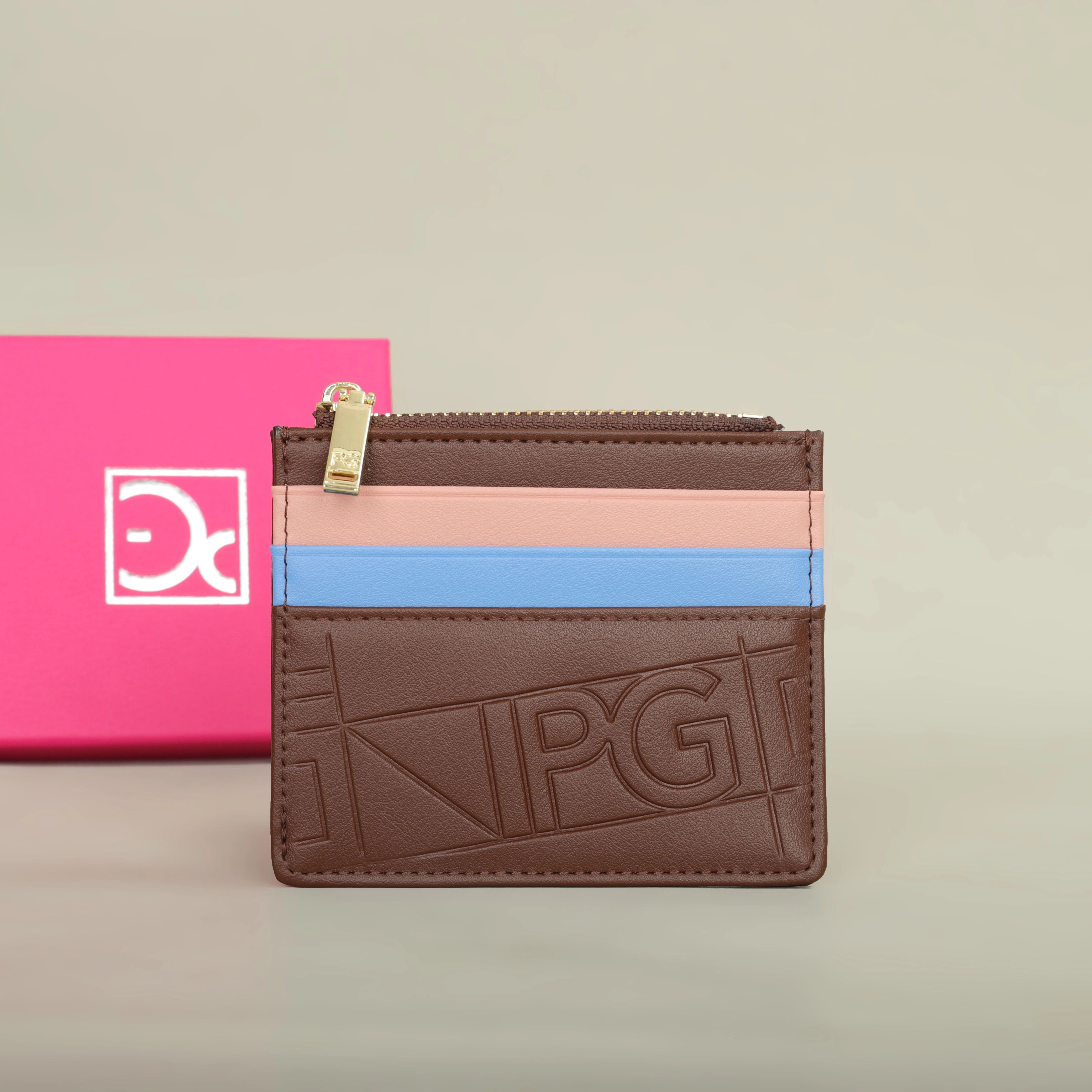 Retro Monogram Button Folding Women's Wallet Compact Card Holder
