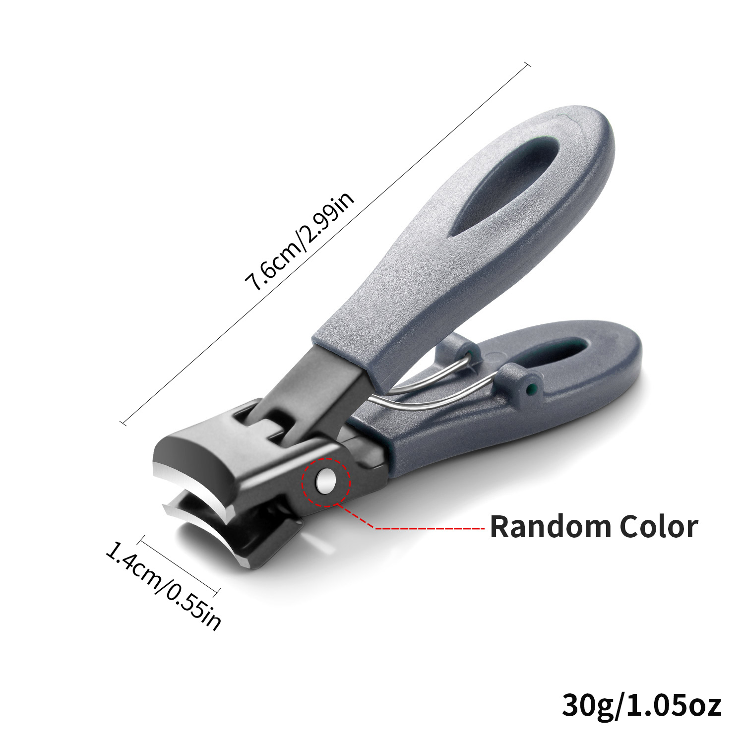 Large Jaw 8mm Opening Nail Clipper Thick & Hard Nail Cutter Stainless Steel Manicure Tool with Anti Splash Design