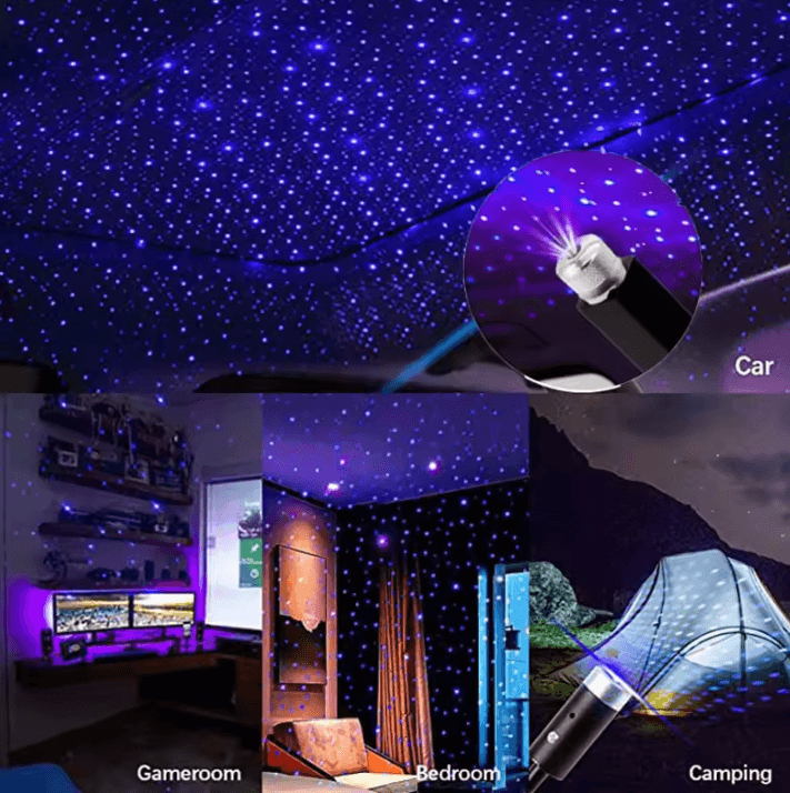 USB Starry Sky Lamp – Galaxy Atmosphere Projector for Room & Car