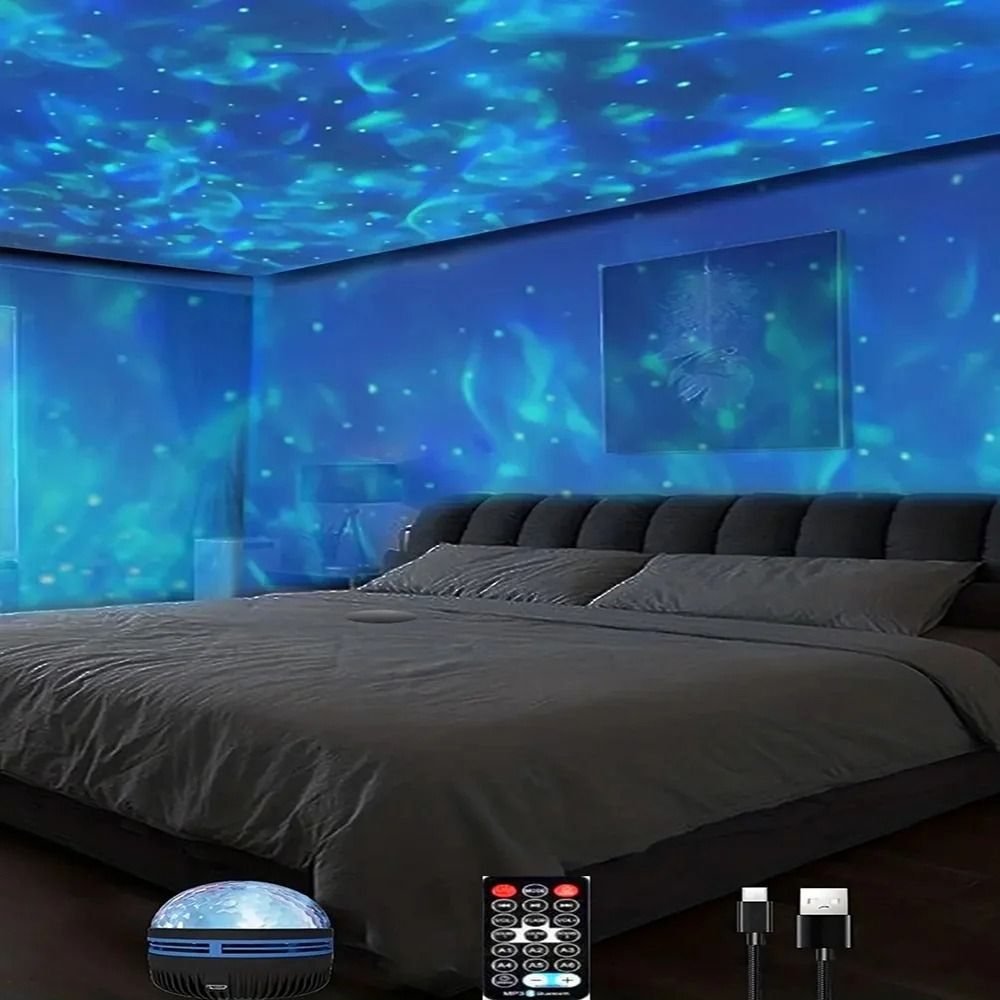 Star Galaxy Water Wave Projector Night Light for Bedroom and Room Decoration
