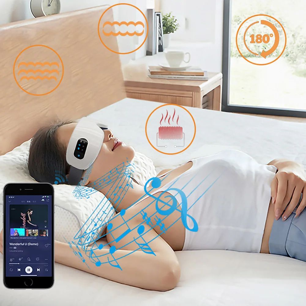 Smart Eye Massager with Heat and Air Pressure Bluetooth Relaxation Glasses