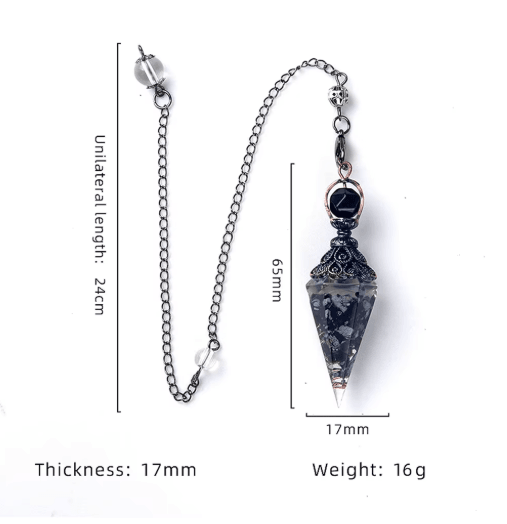 HarmonyStone Crystal Pendulum Necklace – Natural Chakra Crystal Pendant Hexagonal Cone