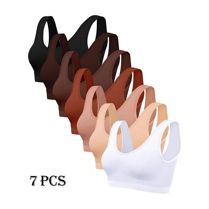 7-Pack Seamless Wireless Bras | Ultra-Soft Lightweight Daily Comfort