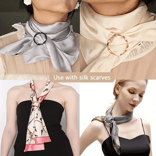 Adjustable Metal Buckles Multi Use Shirt Scarf and Belt Clips Set
