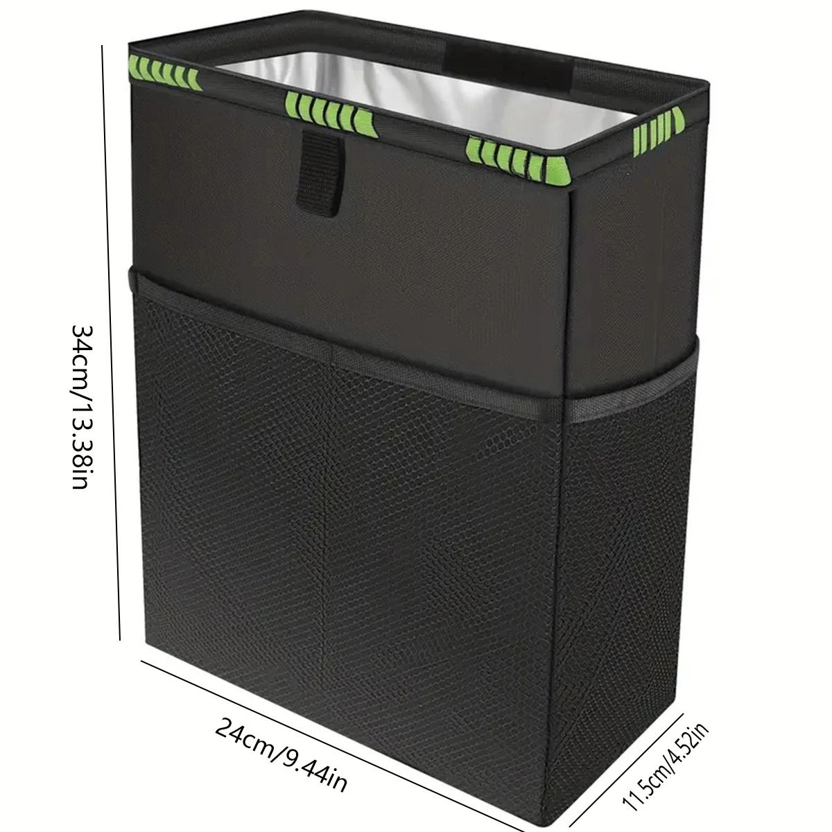 3.2-Gallon Waterproof Car Hanging Trash Can and Organizer