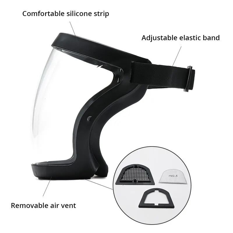 HD Transparent Safety Face Shield – Full Protection Anti-Fog & Anti-Splash Mask