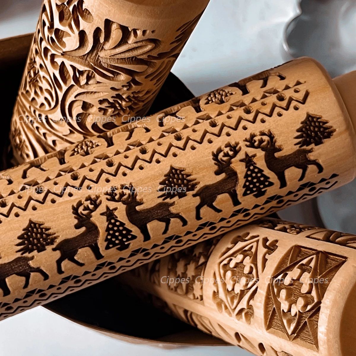 Christmas Embossed Rolling Pin