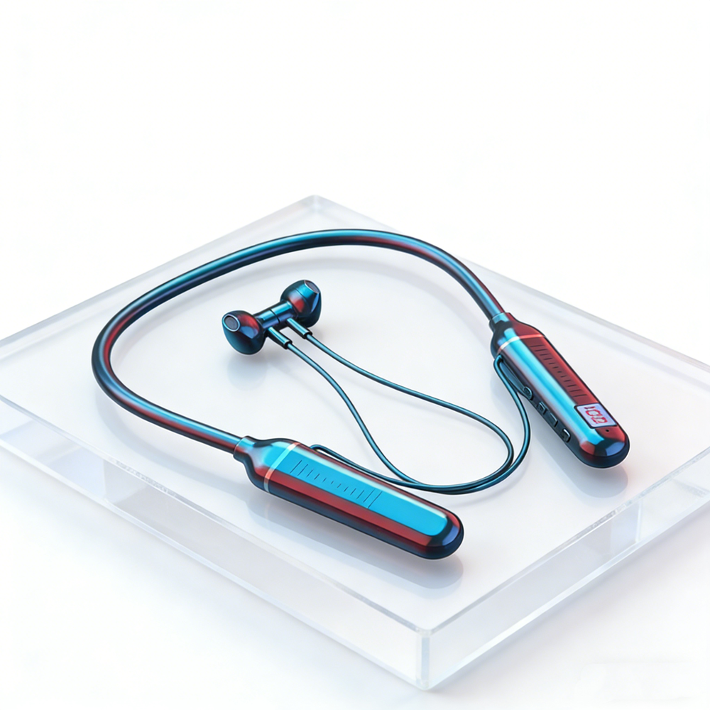 Wireless Bluetooth Neckband Earphones Gaming LED Display HIFI Sound Sports TWS with Mic & TF Card