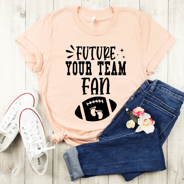 Future Fan Pregnancy Announcement Shirt Funny Football Baby Reveal Tee Mom To Be Gift