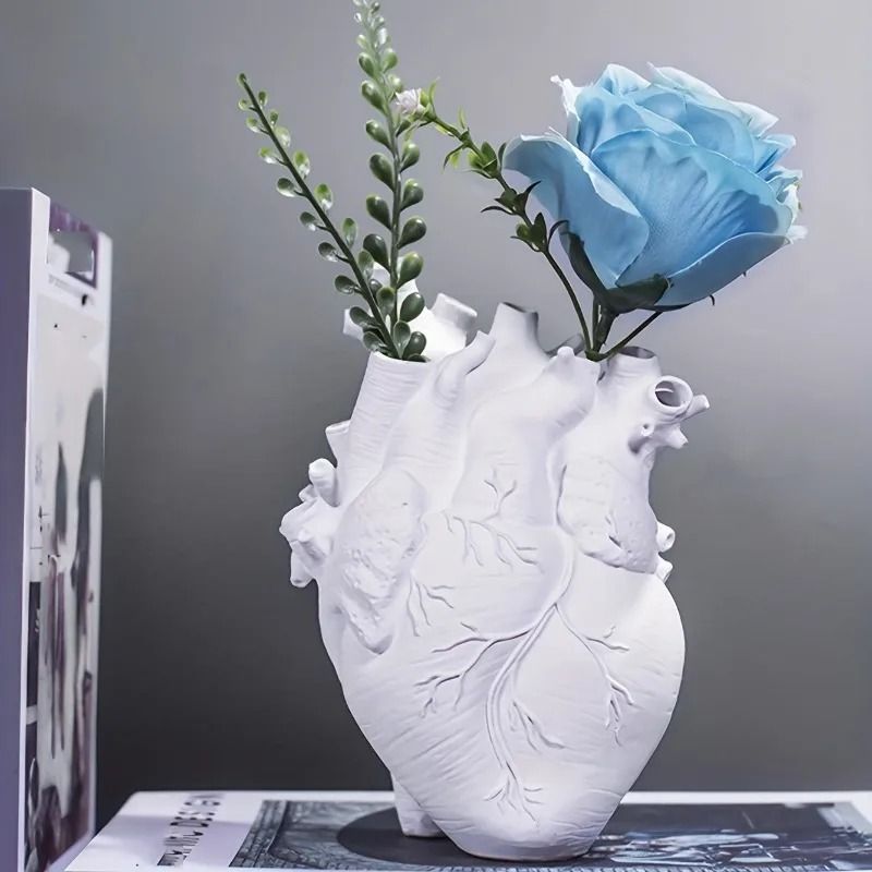 Anatomical Heart Vase Resin Decorative Flower Vessel