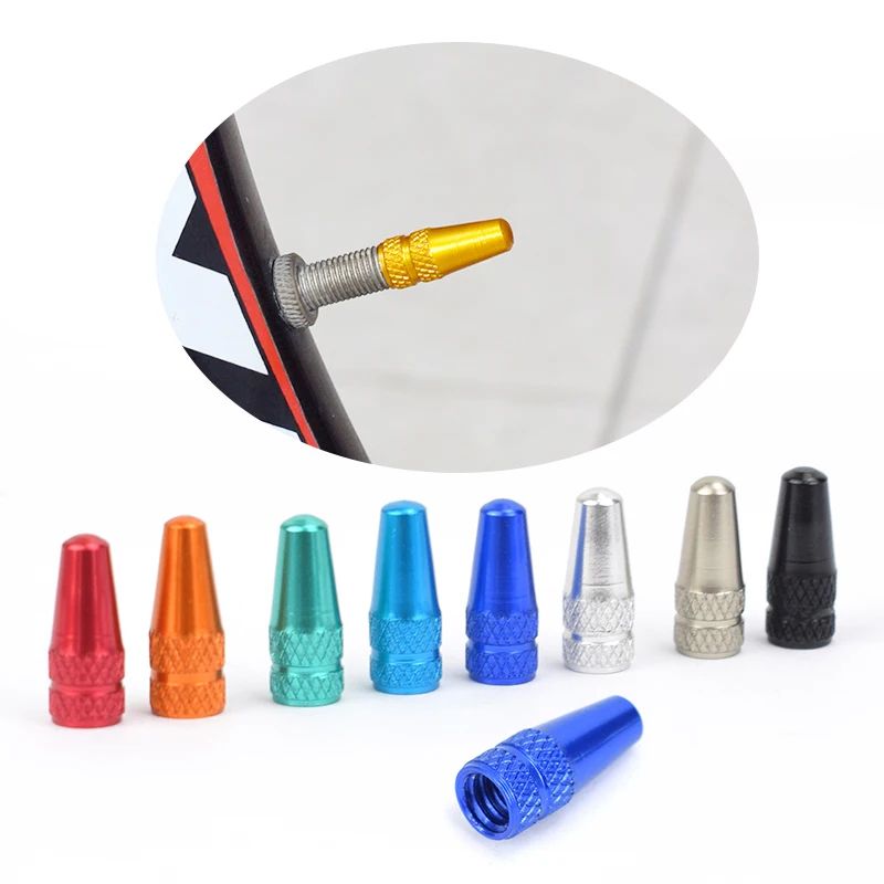 4 pcs Aluminum Alloy Bicycle Tire Valve Cap MTB Road Bike Dustproof Presta Valve Cover Protector for Road MTB Tyres