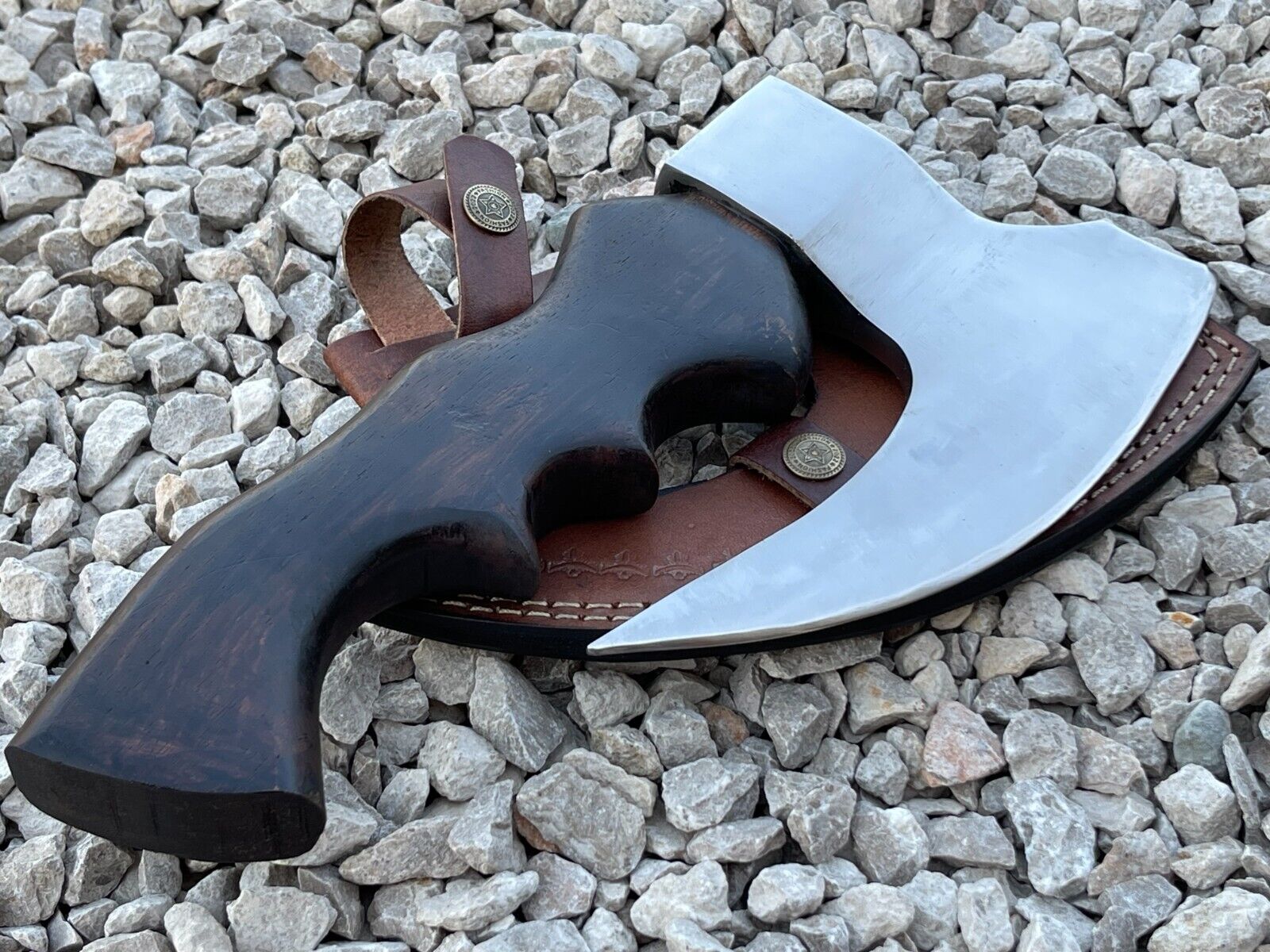 Hand-Forged Viking Axe | Custom Carbon Steel Tomahawk with Hardwood Handle & Leather Sheath | Anniversary, Wedding & Gro