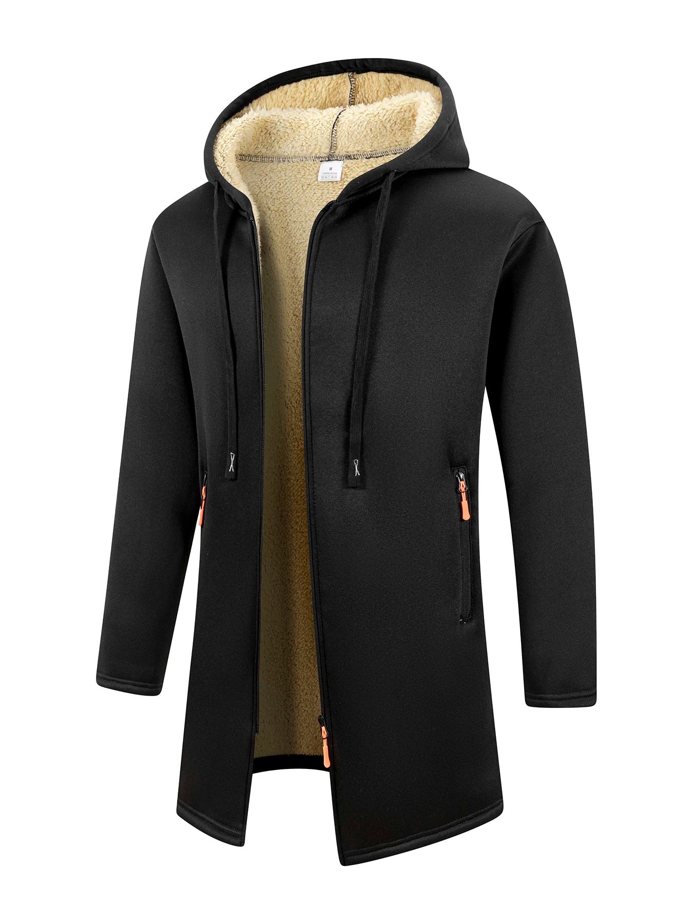 Mens Thickened Warm Winter Hoodie Jacket