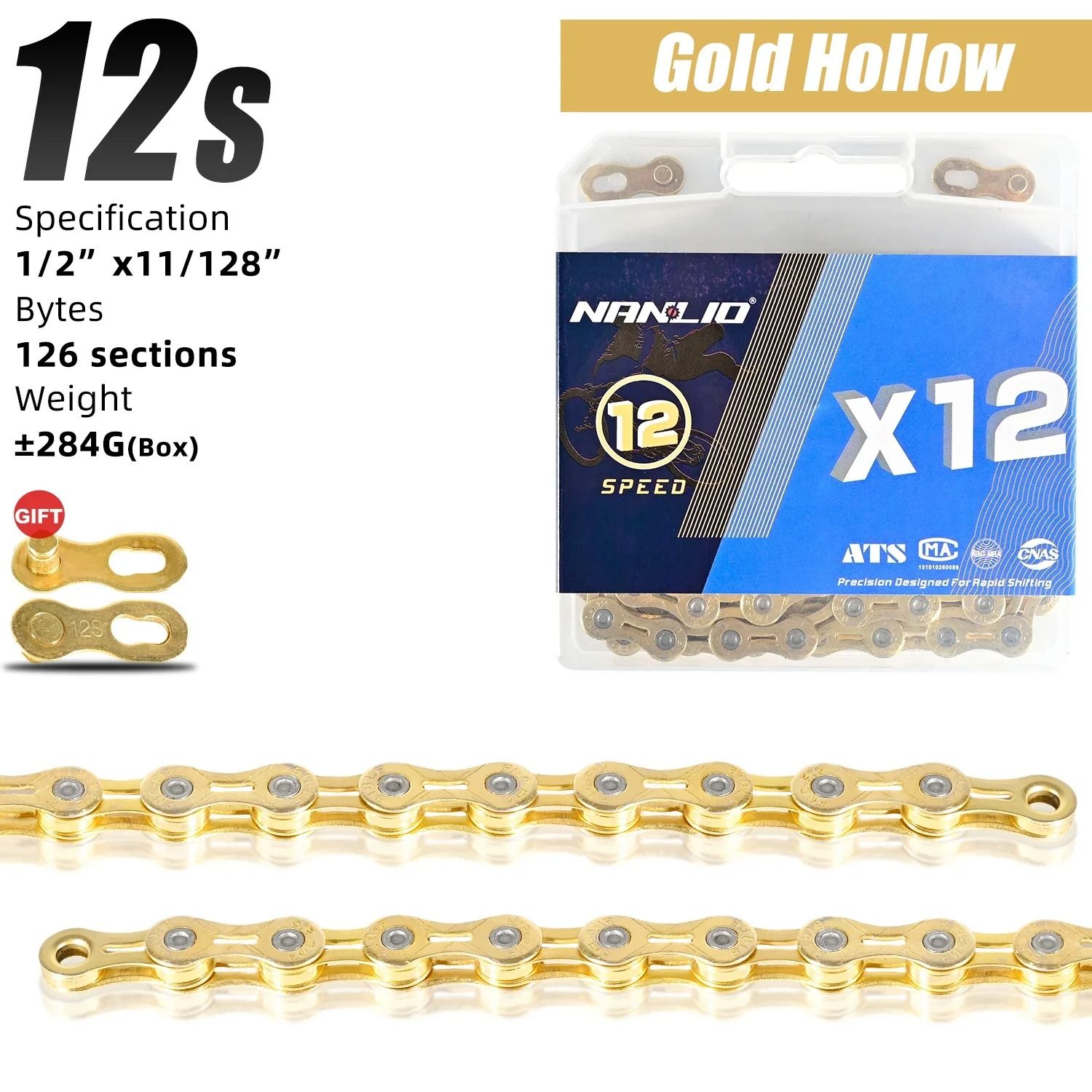 Nanlio Bike Chain X8 X9 X10 X11 X12 Variable Speed 116L 126L