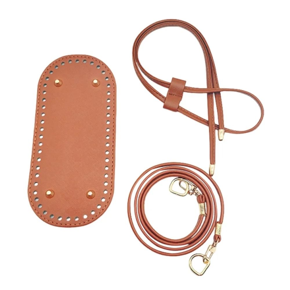 DIY Round PU Leather Crochet Bag Set