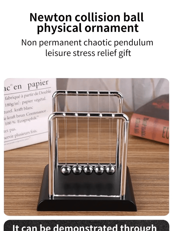 Executive Balance Steel Ball Newton Pendulum Desk Toy – Interactive Desktop Science & Stress Relief