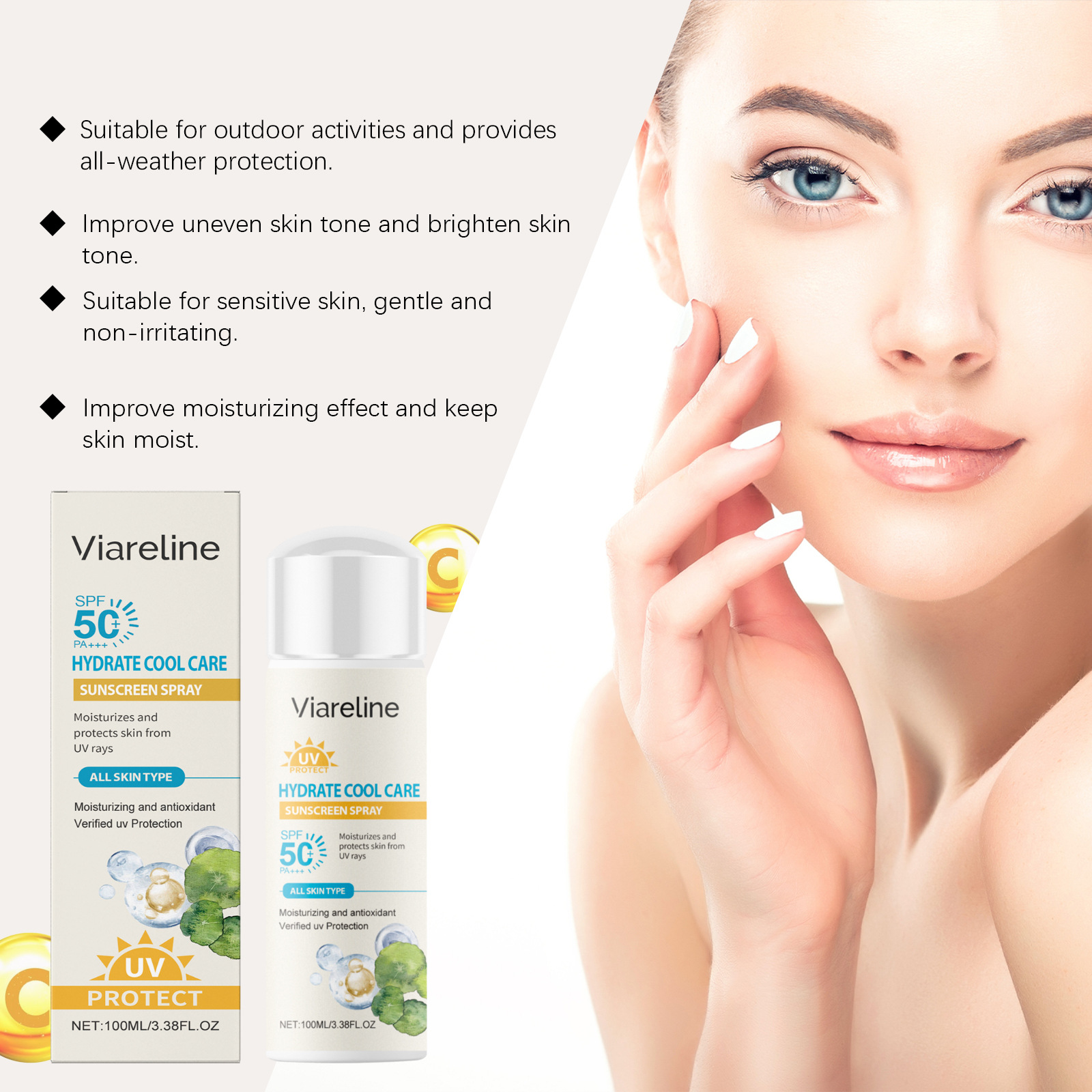 Sunscreen Spray Mist Waterproof Lightweight UV Protection