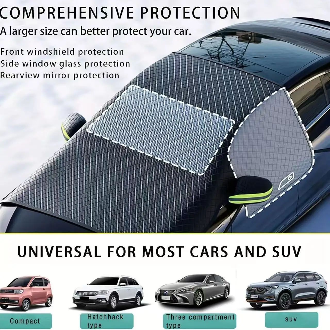 Magnetic Aluminum Car Snow & Sun Shield Cover