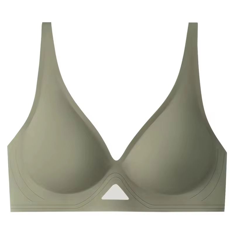 Women's Seamless Push-Up Bra With Pads U-Shape Back Wireless V-Neck Lingerie
