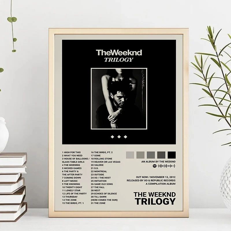 The Weeknd Hip Hop Canvas Poster Modern Album Wall Art Music Room Decor