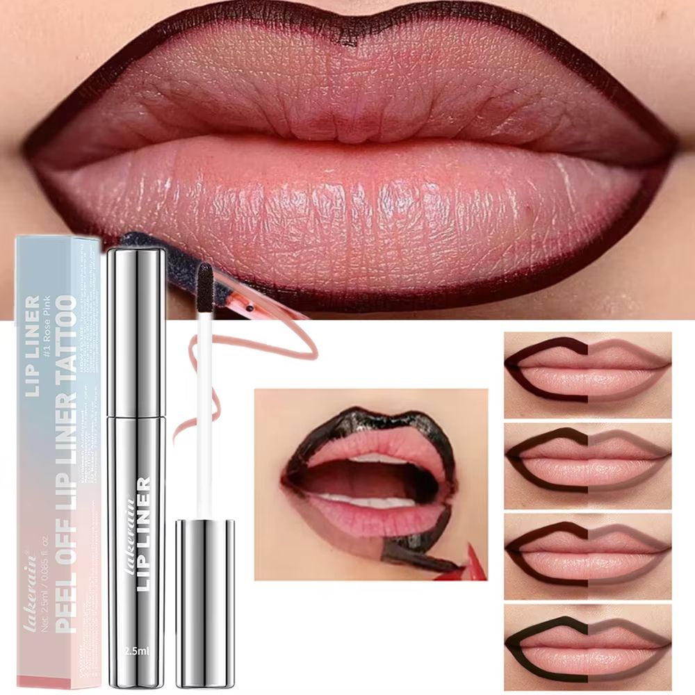 Waterproof Peel-Off Lip Liner + Matte Lip Tint Set – Long-Lasting Brown Lip Stain