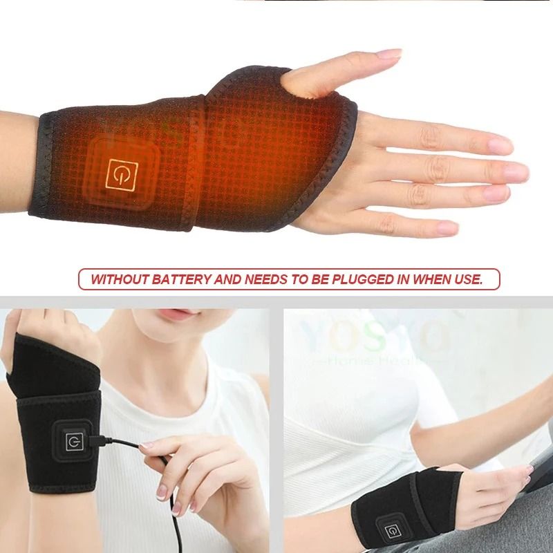 Electrically Heated Wrist Support Sleeve with Adjustable Temperature for Joint and Muscle Relief