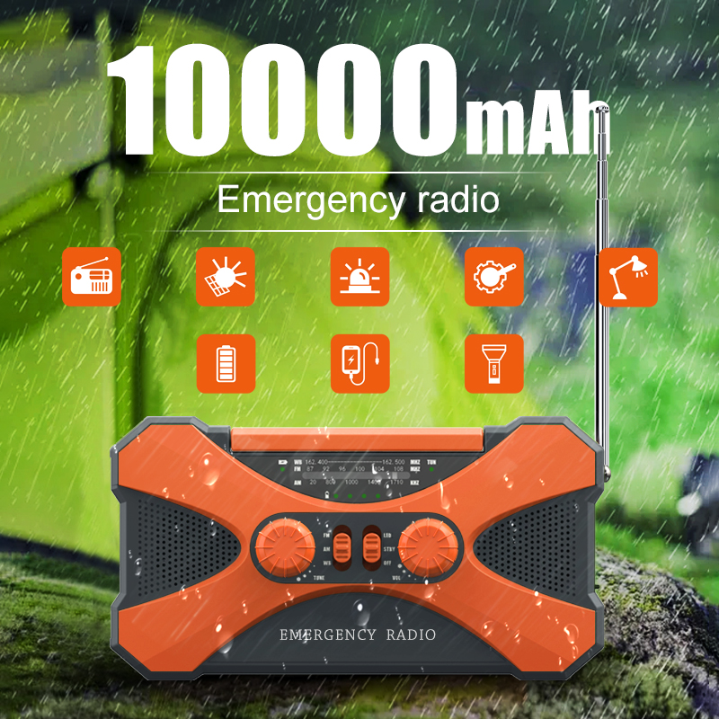 Solar Emergency Radio with Hand Crank Charger, NOAA Weather Alert & LED Flashlight