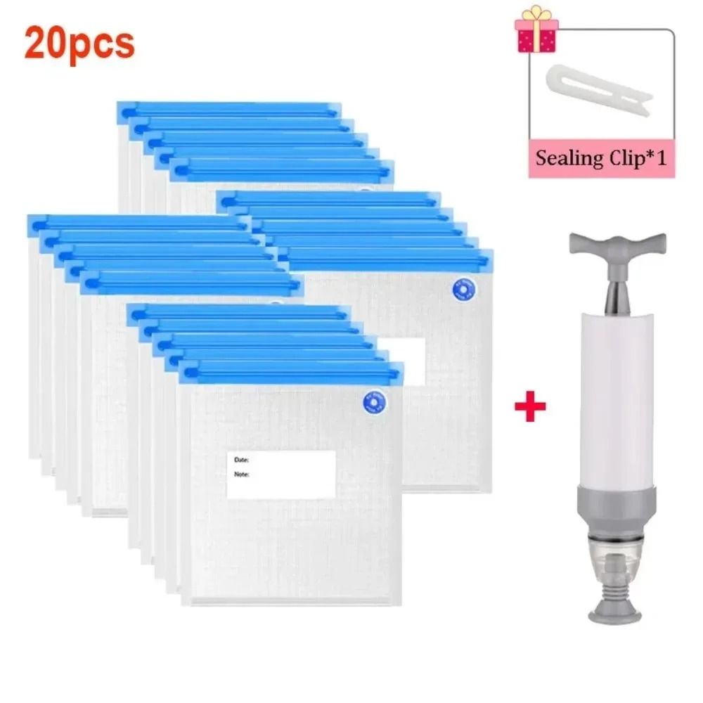 Nexus Vacuum Vault | Reusable Air-Valve Sealing Food Bags & Manual Preservation Pump